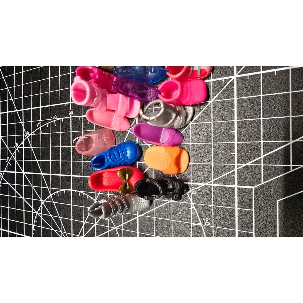 Mixed Mismatched Doll Shoes Lot Heels Sneakers Boots Flats Assorted Colors 30+